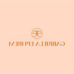 Orange and peach logo with Letters "ge" with "Gabriela Ephrem" spelled out below it